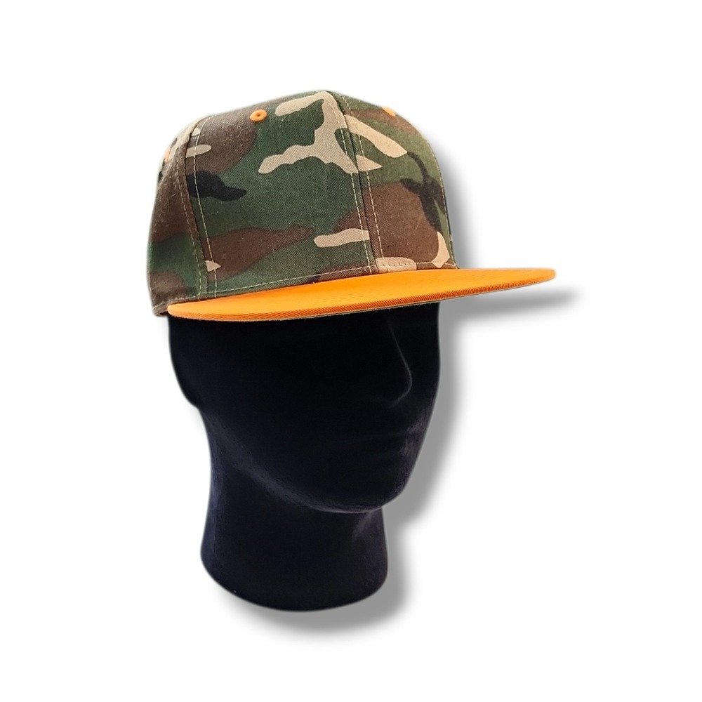 City Hunter Blaze Orange & Green Camo Snap Back Cap Hat Hunting‎